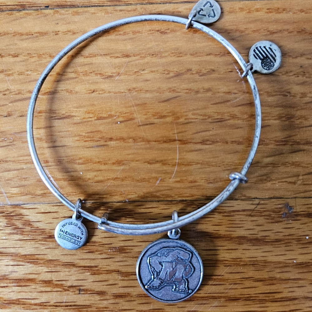 Alex and Ani Silver Bracelet, University of Maryland Terps